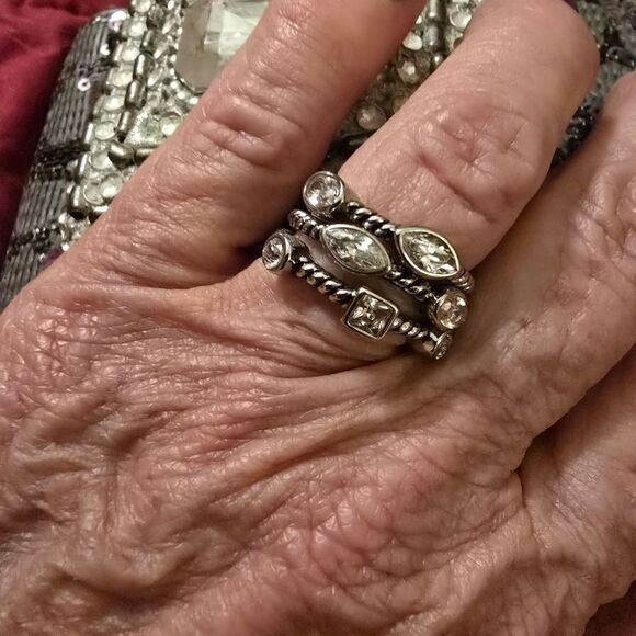 STACKABLE BEZEL SET CZS IN STAINLESS STEEL - Picture 5 of 8